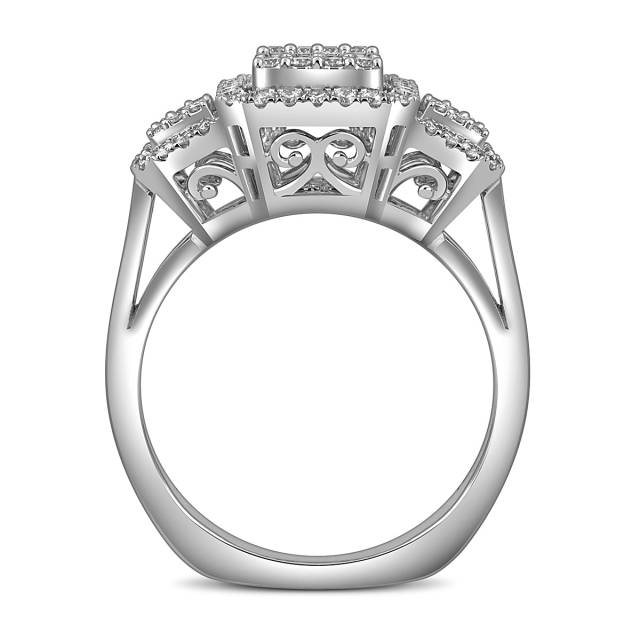 Кольцо из белого золота с бриллиантами (054311)