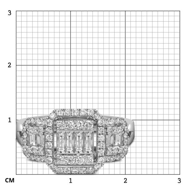 Кольцо из белого золота с бриллиантами (054311)