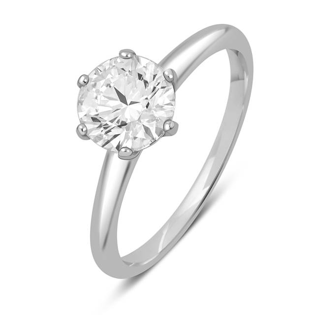 Помолвочное  кольцо из белого золота с бриллиантом (049005)
