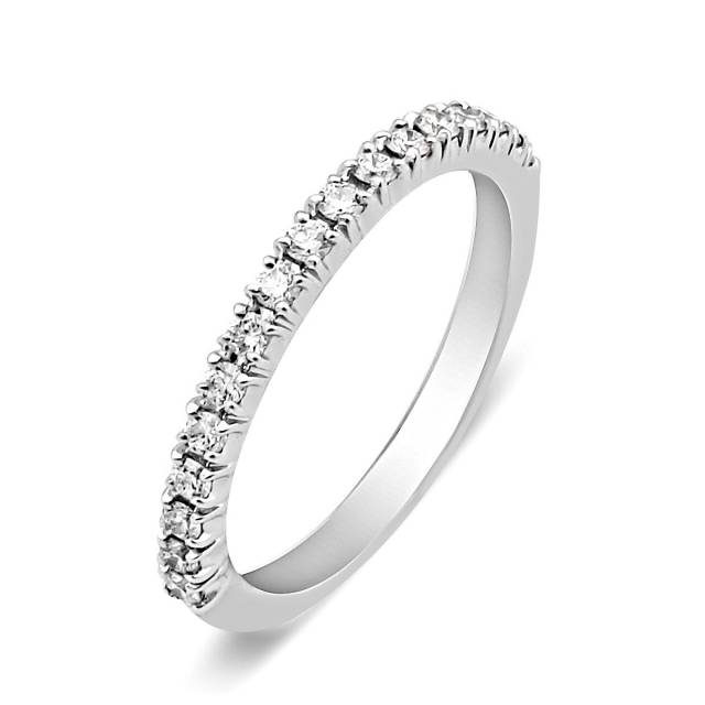 Обручальное кольцо из белого золота с бриллиантами (028686)