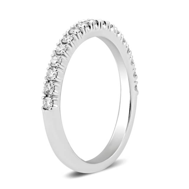 Обручальное кольцо из белого золота с бриллиантами (028686)