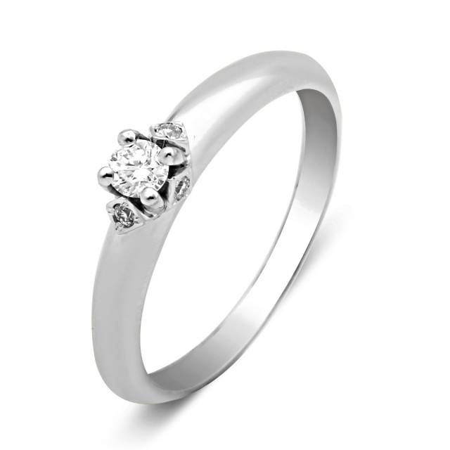 Помолвочное кольцо из белого золота с бриллиантами (025749)