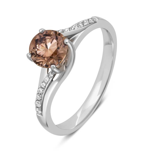 Помолвочное кольцо из белого золота с бриллиантами (048164)