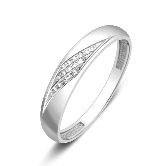 Кольцо из белого золота с бриллиантами (024052)