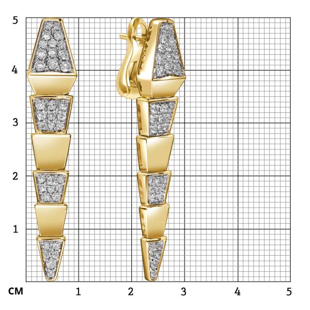 Серьги из жёлтого золота с бриллиантами (056126)