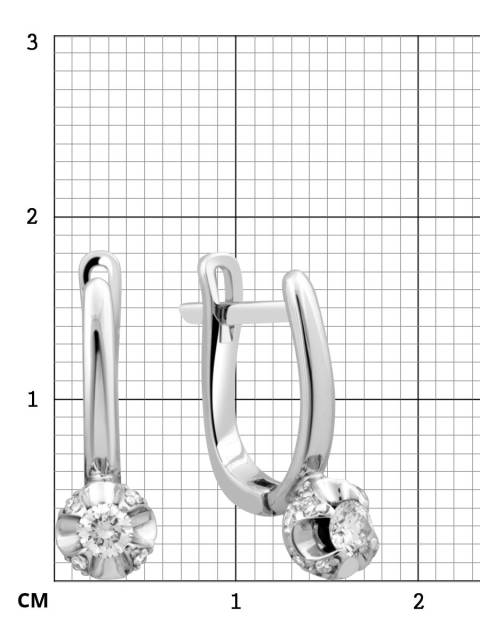 Серьги из белого золота с бриллиантами (023897)