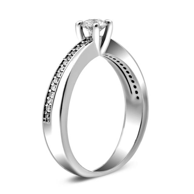 Помолвочное кольцо из белого золота с бриллиантами (009624)
