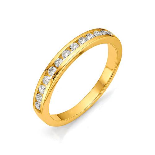 Обручальное кольцо из жёлтого золота с бриллиантами (030402)