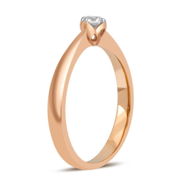 Помолвочное кольцо из красного золота с бриллиантом (032763)