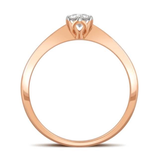 Помолвочное кольцо из красного золота с бриллиантом (032763)