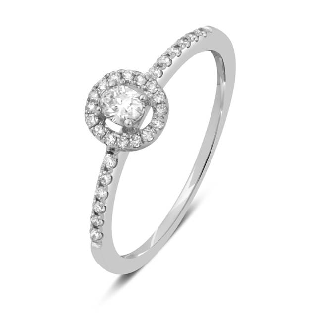 Помолвочное кольцо из белого золота с бриллиантами (049062)