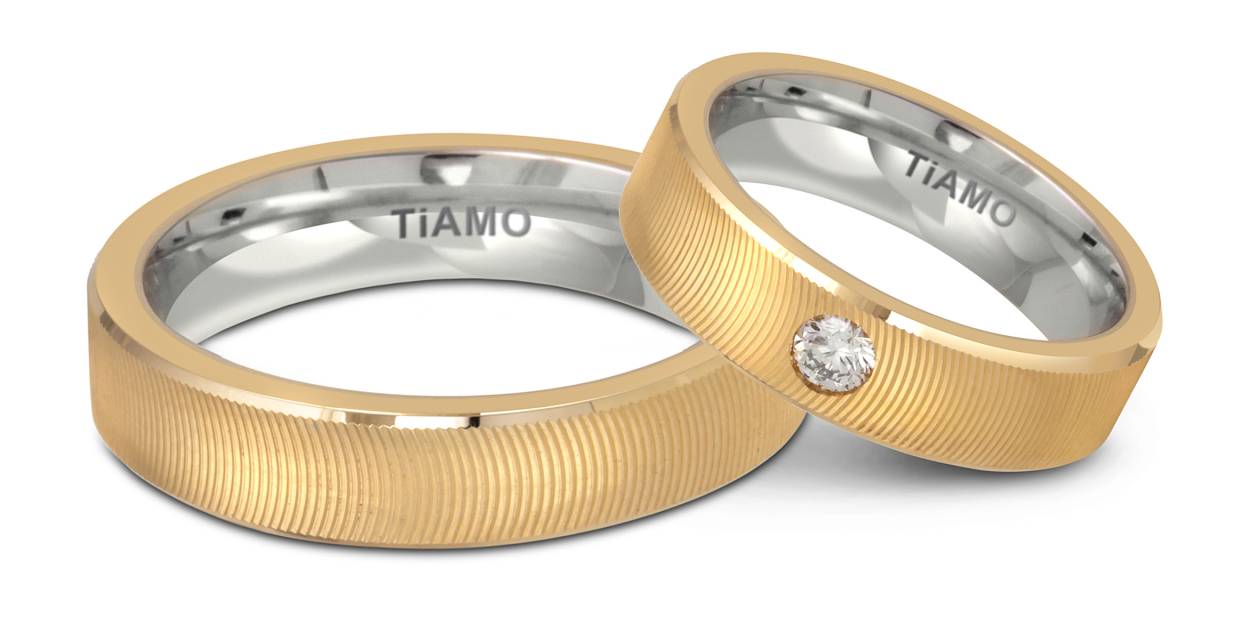 Обручальное кольцо из комбинированного золота TIAMO (052756)