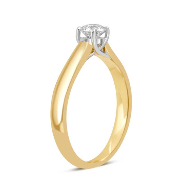 Помолвочное кольцо из комбинированного золота с бриллиантом (039497)