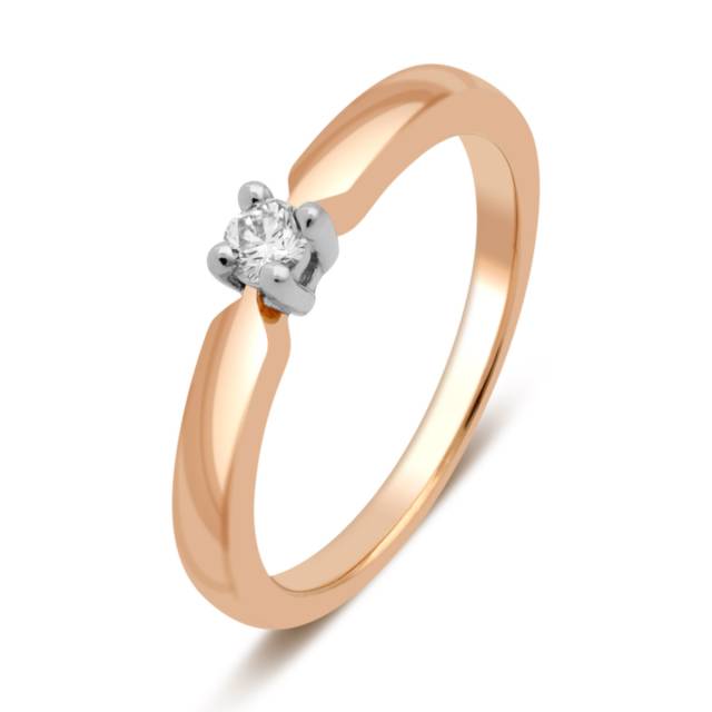Помолвочное кольцо из комбинированного золота с бриллиантом (029100)