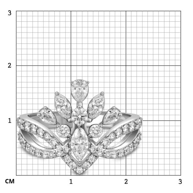 Кольцо из белого золота с бриллиантами (051991)