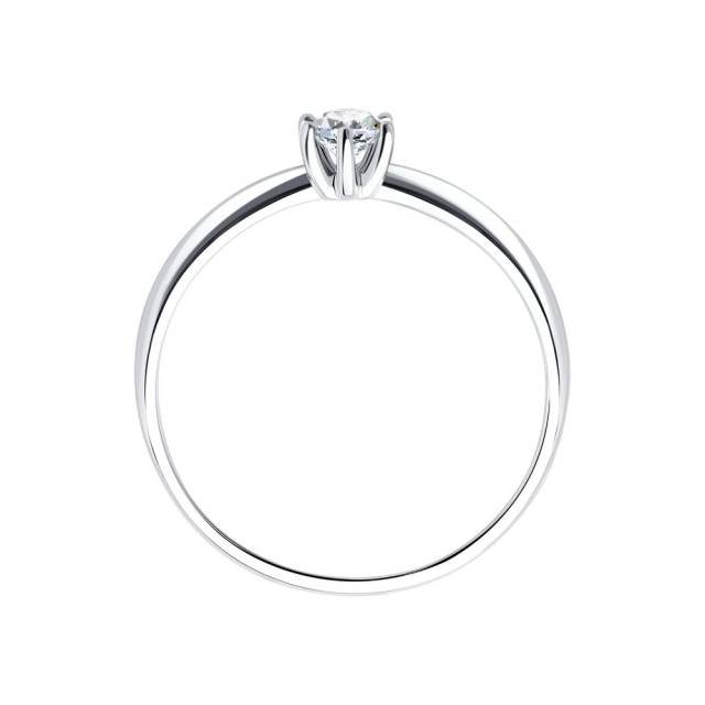 Помолвочное кольцо из белого золота с бриллиантом (043298)