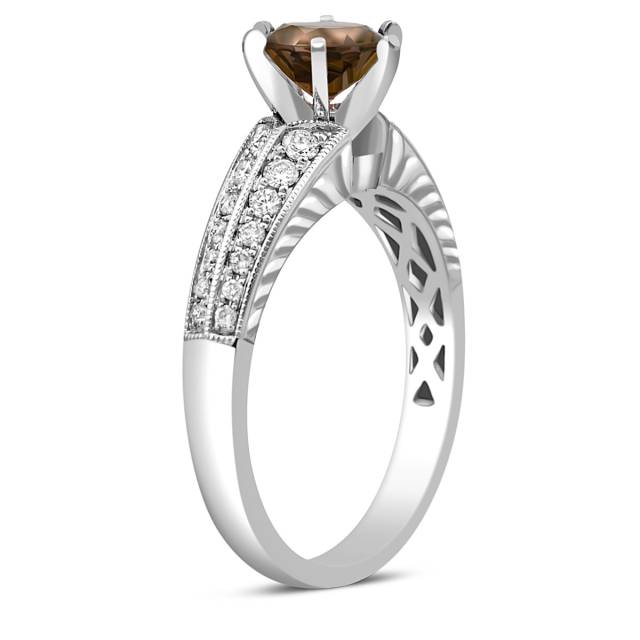 Помолвочное кольцо из белого золота с бриллиантами (029090)