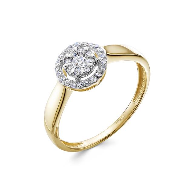 Кольцо из жёлтого золота с бриллиантами (054719)