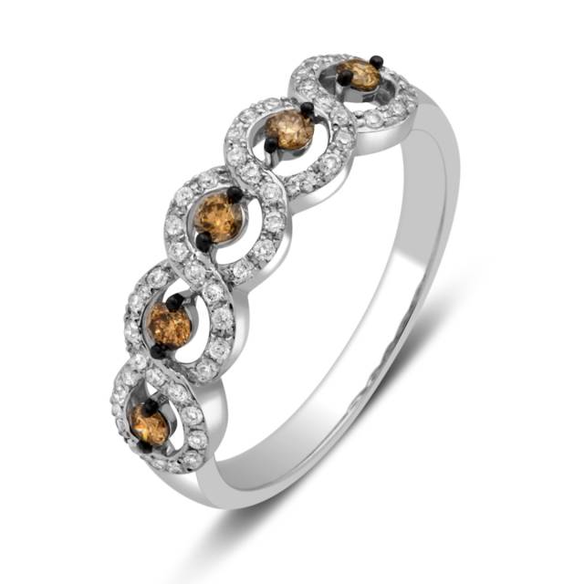 Кольцо из белого золота с бриллиантами (028854)