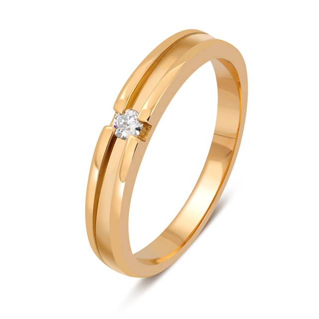 Помолвочное кольцо из красного золота с бриллиантом (045424)