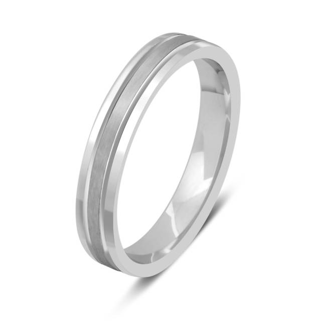 Обручальное кольцо из белого золота (014434)