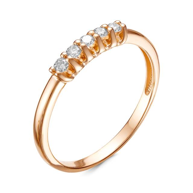 Кольцо из красного золота с бриллиантами (050012)