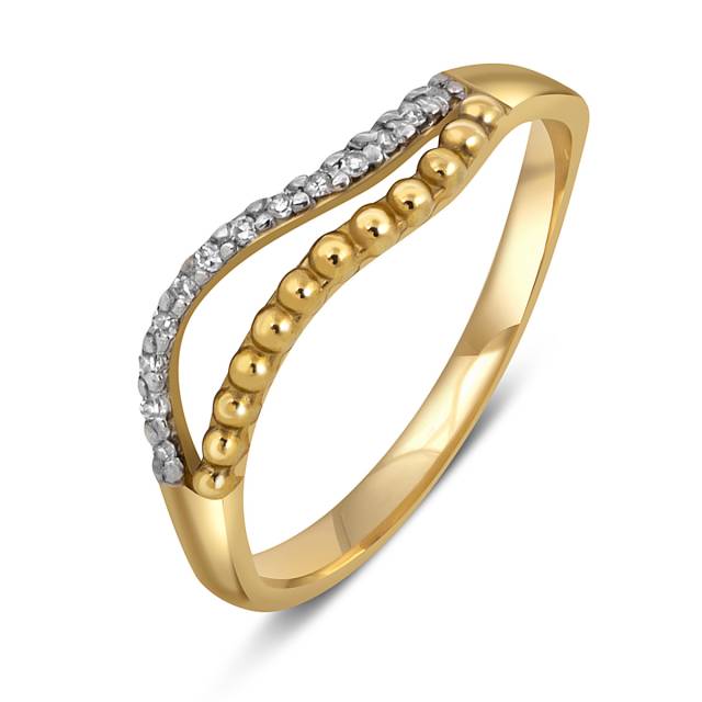 Кольцо из жёлтого золота с бриллиантами (048507)