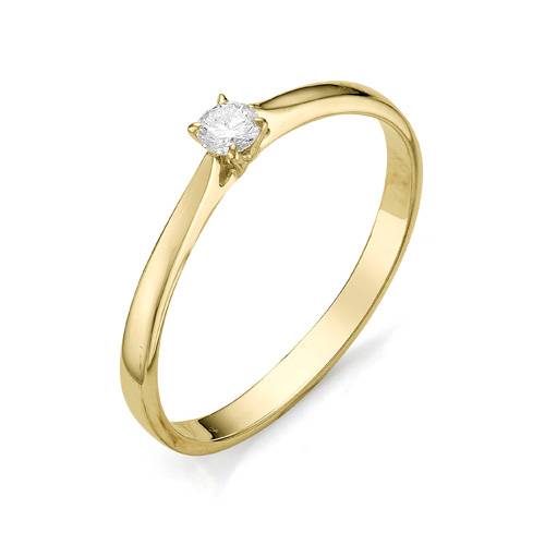 Помолвочное кольцо из жёлтого золота с бриллиантом (031313)