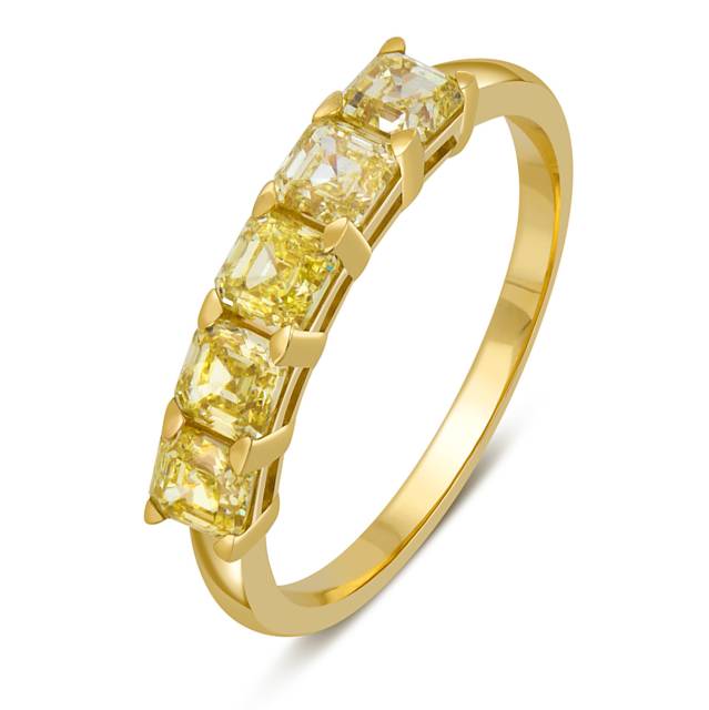 Кольцо из жёлтого золота с жёлтыми бриллиантами (051817)