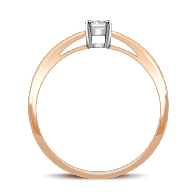 Помолвочное кольцо из красного золота с бриллиантом (031644)