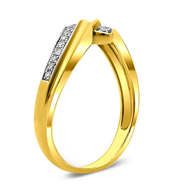 Кольцо из жёлтого золота с бриллиантами (021120)
