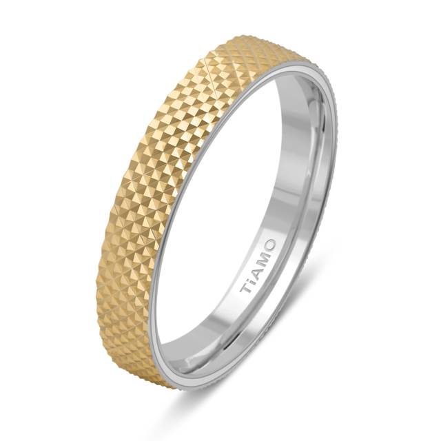 Обручальное кольцо из комбинированного золота Tiamo (041067)