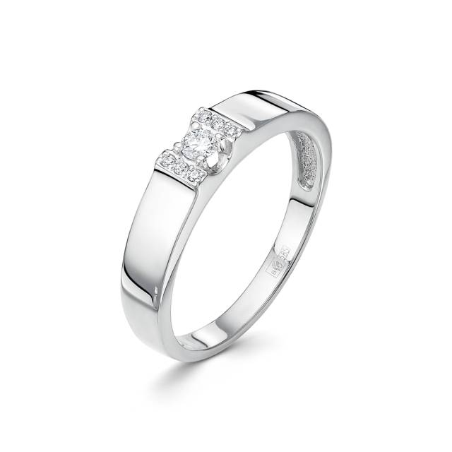 Помолвочное кольцо из белого золота с бриллиантами (049616)