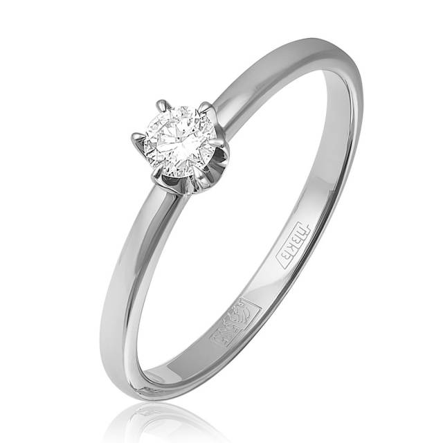 Помолвочное кольцо из белого золота с бриллиантом (050883)