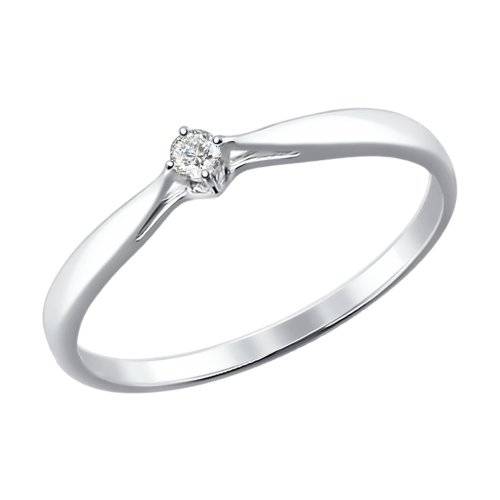 Помолвочное кольцо из белого золота с бриллиантом (027019)