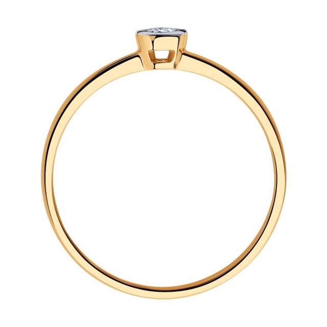 Помолвочное кольцо из красного золота с бриллиантом (045066)