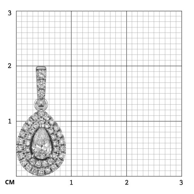 Кулон из белого золота с бриллиантами (052387)