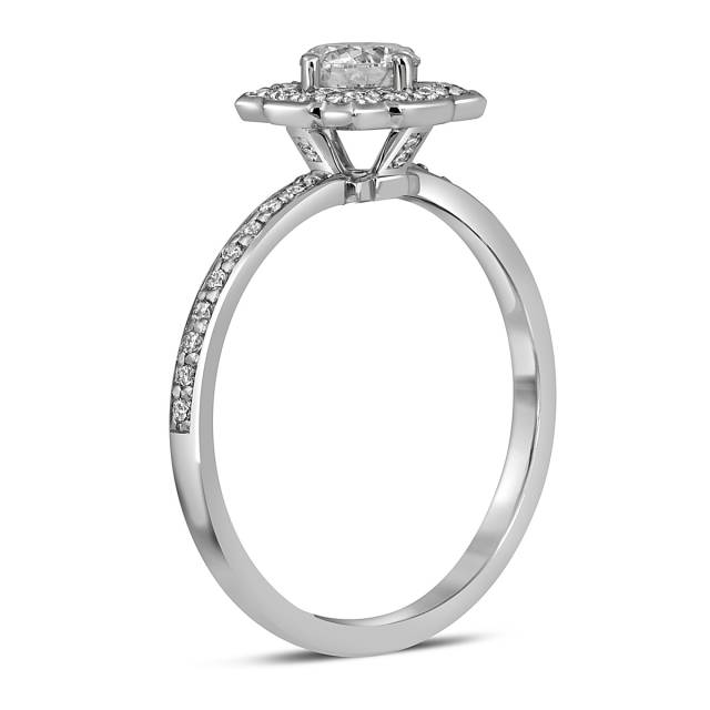 Помолвочное кольцо из белого золота с бриллиантами (055691)
