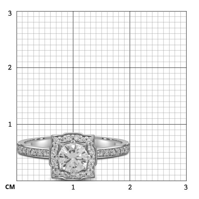 Помолвочное кольцо из белого золота с бриллиантами (055691)