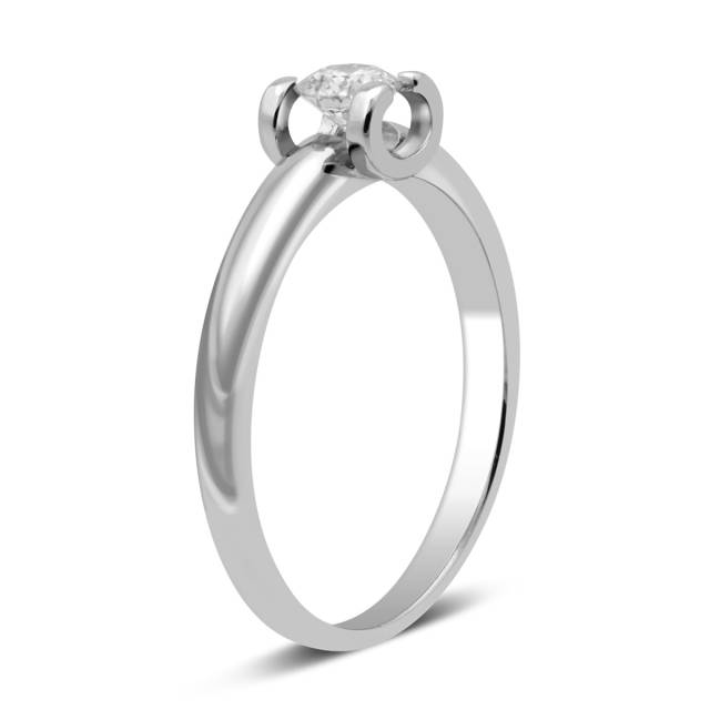 Помолвочное кольцо из белого золота с бриллиантом (011762)