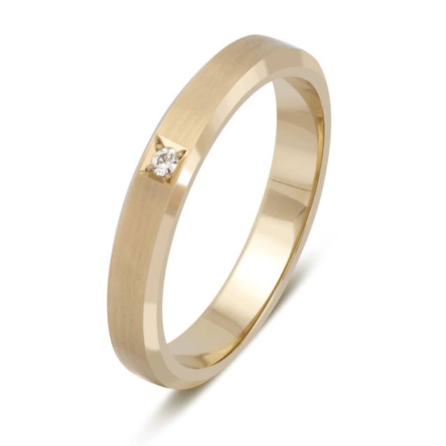 Обручальное кольцо из белого золота (не родированное) с бриллиантом (036140)