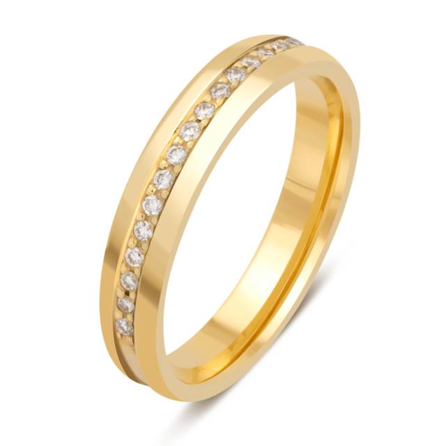 Обручальное кольцо из жёлтого золота с бриллиантами (010661)