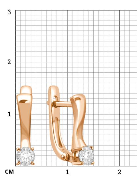 Серьги из красного золота с бриллиантами (039394)