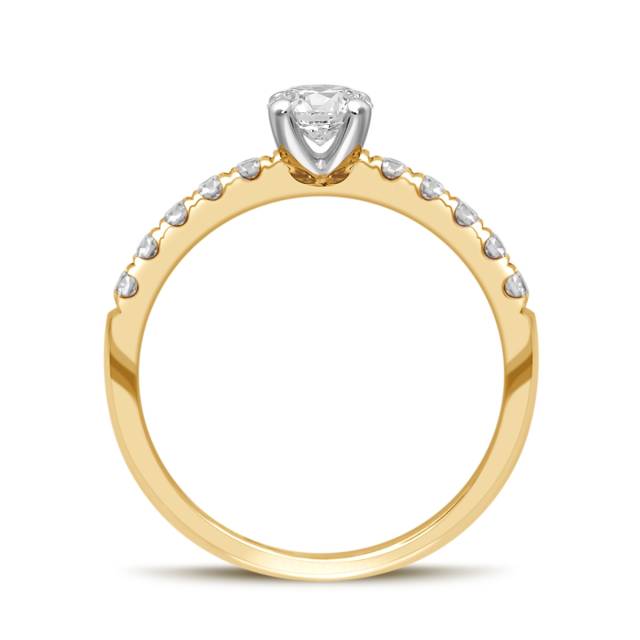 Помолвочное кольцо из комбинированного золота с бриллиантами (039472)