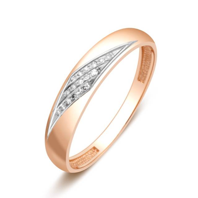 Кольцо из красного золота с бриллиантами (024051)