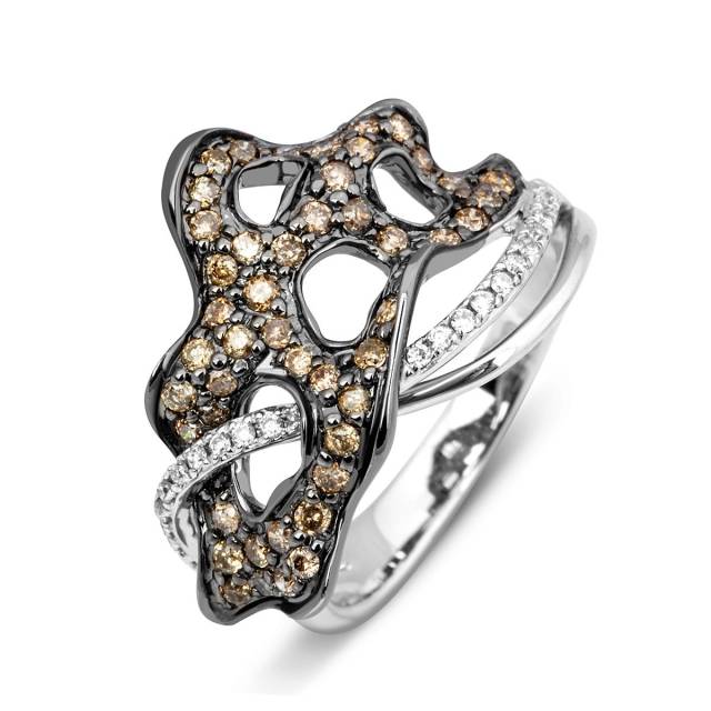 Кольцо из белого золота с бриллиантами (001155)