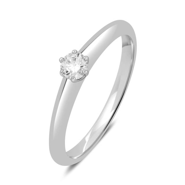 Помолвочное кольцо из белого золота с бриллиантом (042753)