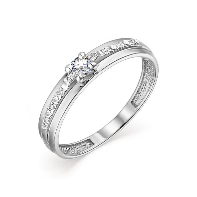 Помолвочное кольцо из белого золота с бриллиантами (042598)