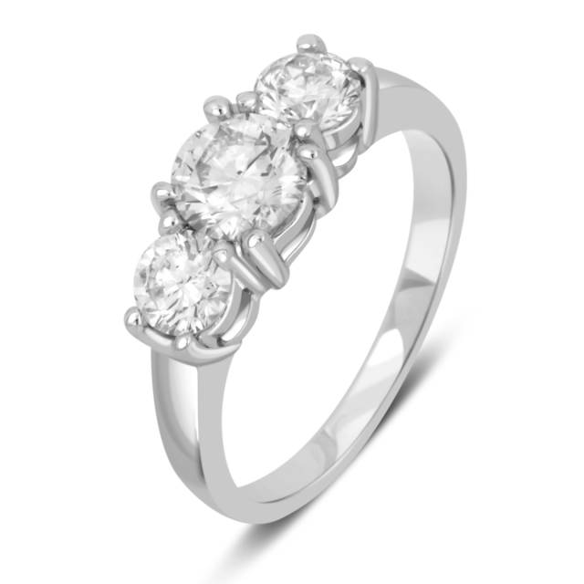 Кольцо из белого золота с бриллиантами (039970)