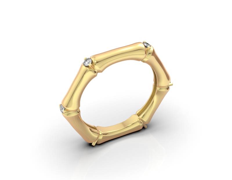 Кольцо из жёлтого золота с бриллиантами (052408)